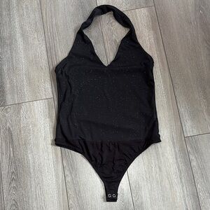 Eclipse Black Hooded Bodysuit Sleeveless Top